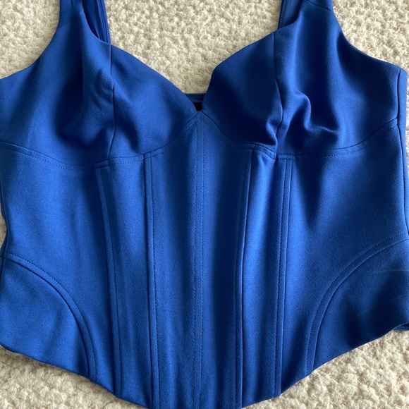 RACHEL ZOE Royal Blue soft corset style top. NWT Size M - Picture 3 of 6